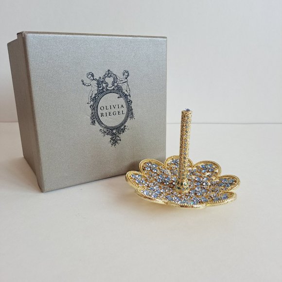NEW Olivia Riegel Aquamarine Swarovski Crystal Ring Holder - Picture 1 of 9